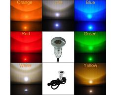 FVTLED Einbaustrahler aussen 0.8W Ĝ26mm IP65 DC12V Treppen Bodeneinbauleuchten Aussen Wasserdicht Einbaustrahler Terrasse (10* RGB)
