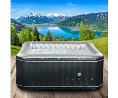 Whirlpool Netspa „ASPEN“ aufblasbar 4 Personen 168x168cm 110 Massagedüsen Heizung Aufblasfunktion per Knopfdruck 700l Wellness Massage