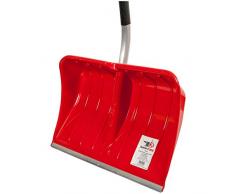 SHW-FIRE 59024 Schneeschieber Schneeschaufel Kunststoff 55 cm breit mit ergonomischem Alu Stiel 128 cm lang