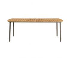 Festnight Gartentisch Industriell Holzlattendesign Balkontisch Terrassentisch 200x100x72 cm Akazie Massivholz und Stahl