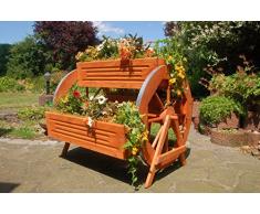 Deko-Shop-Hannusch Blumentreppe, Blumenbank, Pflanztreppe 95cm Breite aus Holz, vollständig behandelt in braun