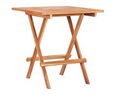 vidaXL Teak Massiv Bistrotisch Klappbar Gartenmöbel Tisch Gartentisch Klapptisch Balkontisch Holztisch Teaktisch Terrassentisch 60x60x65cm