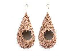 2pcs Vogelhäuser für Außengras Vogelhütte Gemütlicher Rastplatz für Gartendekoration Vögel und Tiere