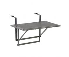 greemotion Balkonhängetisch Toulouse in Anthrazit-Grau - Balkontisch zum Einhängen aus Streckmetall & Kunststoffummantelung - Klapptisch kleiner Balkon - Hängetisch klappbar & witterungsbeständig - Outdoor-Tisch 60 x 40 x 56 cm