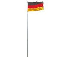 Mendler Fahnenmast inkl. Deutschlandfahne, Fahnenstange Mast + Flagge, 6,20m/6,50m
