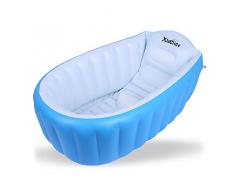 Xueliee Aufblasbare Baby-Badewanne, tragbar, Mini-Luftschwimmbad, für Kleinkinder, dick, faltbar, mit weichem Kissen in der Mitte, für 0-4 Jahre