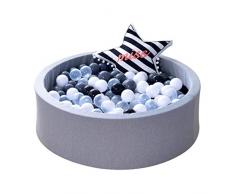 Greatangle Fechten Manege Runde Spielpool Baby Infant Ball Pool Anti Stress Ocean Ball Lustiger Spielplatz für Kleinkinder Baby grau