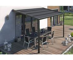 empasa Elektrische Pergola Terrassenüberdachung Terrassendach Überdachung mit LED Beleuchtung in verschiedenen Größen