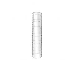 bellissa Gabionen-Steinsäule rund - 95544 - Dekorative Gabionensäule für den Außenbereich - Durchmesser 25 cm, Höhe 120 cm