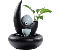 Bürodekoration Zimmerbrunnen Keramik Tabletop-Brunnen Feng Shui Glück Wasser Ornaments Wohnzimmer Office Home Dekoration Creative Zen Keramik dekorative Brunnen Desktop-Wasserfall Landschaft Wasserbru