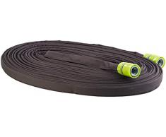 Royal Gardineer Gartenschlauch: Flacher Perlschlauch, Schnellanschluss-Kupplungen & Stopp-Ventil, 30 m (Perlschlauch Druckminderer)