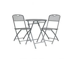 Balkonset Mosjøen, Balkonmöbel, Gartenmöbel, Tisch: ca. Ø 60 Höhe: ca. 72 cm, Stuhl: ca. 42 x 48 x 86 cm, eisengrau