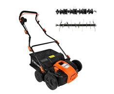 DELTAFOX Elektro Vertikutierer Rasenlüfter - 1500W Turbo Power Motor - hohe Durchzugskraft - Überlastschutz - 40l Fangsack - 36cm Arbeitsbreite - große Räder - bis 600m²