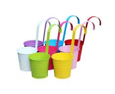 Yardwe 5 Stück Eisen hängen Blume Blumentöpfe Balkon Gartenpflanze Pflanzgefäß Blumenhalter mit abnehmbaren Haken