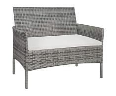 vidaXL Gartenbank Poly Rattan Parkbank Sitzbank Rattanbank Bank Gartenmöbel