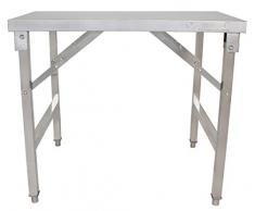 Beeketal BA90-60K Edelstahl Küchen Arbeitstisch klappbar mit 100 kg Tragkraft und justierbaren Stellfüßen, Abmessung Klapptisch aufgebaut (L/B/H): ca. 900 x 590 x 800 mm