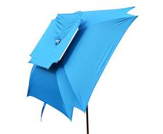 Parasol LCYXM 2M Quadratischer Angelschirm, Doppeldeckel, Campingschirm, Tragbarer Sonnenschirm, 360 ° Neigung, Verstellbare Stange Aus Aluminiumlegierung, Komplettes Zubehör, UV-Schutz/Regenschutz