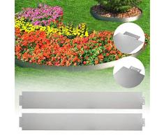 Aufun Rasenkante Metall 10 m x 18 cm Verzinkt Beetumrandung Beeteinfassung Mähkante Palisade 10 Stücke 100 cm x 18 cm (L x H) Rasenkante Verzinkt