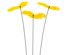 SUNPLAY Sonnenfänger Raupen in GELB, 3 Stück zu je 10 cm Durchmesser im Set + 35 cm Schwingstäbe