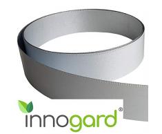innogard Rasenkantenband Höhe 15 cm Länge wählbar mit Schutzkante Rasenkante Metall Alu/Zink Beeteinfassungen (Höhe: 15 cm, Länge: 10 m)