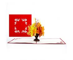 Pop-Up Karte Blumenvase | Blumenstrauß Melina, 3D Blumenkarte, Einladung, Einladungskarte, Glückwunschkarte, Gutscheinkarte, Karte Blumenstrauß