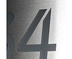 Metzler Design Hausnummer-Schild Edelstahl-Plakette - inklusive Gravur-Service & Montage-material - Aufputz-Montage (10 x 10 cm)