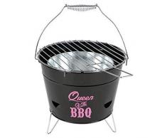 Grilleimer Ø28cm Campinggrill Picknickgrill Eimergrill Partygrill Balkongrill, Variante:Queen of The BBQ