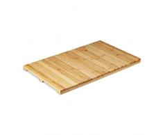 Relaxdays, naturfarben Bambusmatte, für Badezimmer, Stopper, hygienisch, feuchtigkeitsbeständig, Fußmatte 40x65 cm, Standard