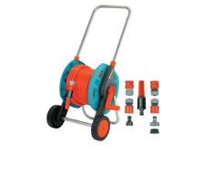 GARDENA Schlauchwagen-Set, enthält Schlauchwagen mit 20m Schlauch, Hahnstück, Adapter, 3 Schlauchstücken, Wasserstop und einer Spritze (2692-20)