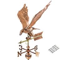 DEMA 3D Wetterfahne Adler aus Kupfer mit Fuß