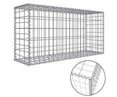 DeFacto Gabione 100x30x30 cm Steingabionen Steinkorb Gabionen Wand Drahtkorb Maue Gabionenkorb Steinkorb, Drahtstärke:4mm, Inkl. 4 Distanzhalterung