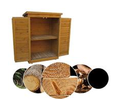 Outdoor-Aufbewahrungsschrank aus Holz, 2-türig, Gartenschrank für Balkon, Garten, Hof, Gartengerätehaus (Farbe: Holz)