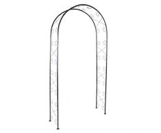 Nexos ZGE36116 Rosenbogen Torbogen Rankhilfe Pergola Spalier für Rosen Blumen im Garten Terrasse in schlichtem Design aus Metall 230 cm, schwarz