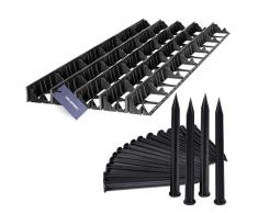 HOLZBRINK Rasenkante Wurzelsperre PVC Leiste inkl. 75 Anker, Höhe: 45mm, Länge: 25m, HRK01B-45