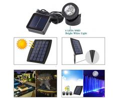 Solar Spotlight Licht,SUAVER Wasserdicht Strahler LED Außen Unterwasser Scheinwerfer Solar-Gartenleuchte Landschafts beleuchtung für Garten, Brunnen, Terrasse, Liegewiese (Typ 1-weiß)