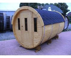 JUNIT SFF19301 Ø 1,9 m, L 3,0 m, Saunafass, Fichte mit oder ohne 0,6mTerrasse für 6 Personen