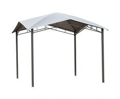 Outsunny Gartenpavillon Pavillon Überdachung Vordach Sonnenschutz Partyzelt Laube Metall + Polyester Grau 3 x 3 m