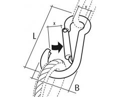 5 Stück Feuerwehr-Karabinerhaken, verzinkter Stahl, 80 mm, DIN 5299