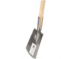 SHW-FIRE 59041 Spaten Gärtnerspaten Grabspaten Trittschutz Stahl mit Stiel Holzstiel 95 cm