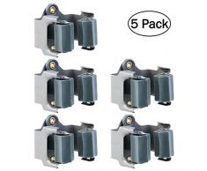 OUNONA W900Freier Tag und Besenhalter Wandtattoo Halterung Aufbewahrungsschuppen Garten (grau)