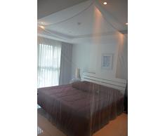 Campito Feinmaschiges Kasten- Moskitonetz- Perfekter Insektenschutz Mückenschutz zu Hause u. auf Reise (Weiß)