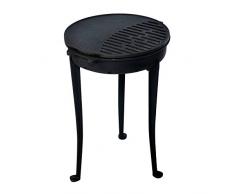 acerto 20149 Kelut Premium Rundgrill aus Gusseisen, 40 cm – Dreibein-Grill, Holzkohlegrill für Gemüse, Fisch und Fleisch