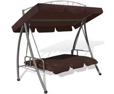 Tidyard Hollywoodschaukel Schaukel Mit 1 Schaukelstuhl,1Sitzpolster und 1 Sonnendach Verstellbar,Gartenschaukel Schaukelbank Gartenliege Gartenbank Witterungsbeständig,Stoff Überdachung