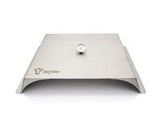 BBQ-Toro Pizzaaufsatz für Gasgrill | Edelstahl | 56 x 39 cm | Pizzacover mit Thermometer | Pizzahaube (Pizzaaufsatz ohne Zubehör)