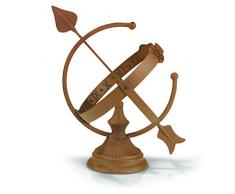 EASYmaxx Gartendeko Rost-Optik Sonnenuhr | Wetterfest, Nahezu überall platzierbar | Kompakte Größe: ca. Ø 26 cm Durchmesser & ca. 30 cm Höhe [Metall in Rost-Optik]