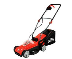 Grizzly Akku Rasenmäher ARM 2433-20 24 V, 3,0 Ah Lithium Ionen Akku, 33 cm Schnittbreite, 5-fache Höhenverstellung, 32 Liter Fangkorb mit Hardtop und Füllstandsanzeige