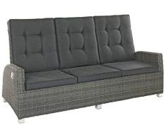 Nicht Zutreffend Loungebank - Grau-Mix - Polyethylen - Aluminiumrahmen - B 211 cm