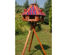 Vogelhaus Vogelfutterhaus Futterhaus Futterhäuschen Vogelvilla Fussball Fan FC (XXL mit Ständer, Standfuß), mit Futtersilo, Silo