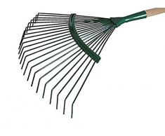 Laubrechen 22 Zinken Metal Laubharke Rechen Rasenrechen Harke 44 cm mit Stiel