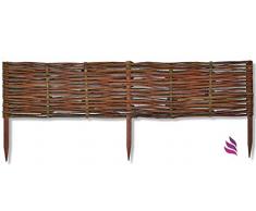 Floranica® Beeteinfassung, Weiden-Zaun, Steckzaun in 25 Größen, imprägniert mit Buchepflöcke für längere Haltbarkeit, Beet-Umrandung, Weg-Abgrenzung, Länge:1 STK. x 40 cm, Höhe:40 cm